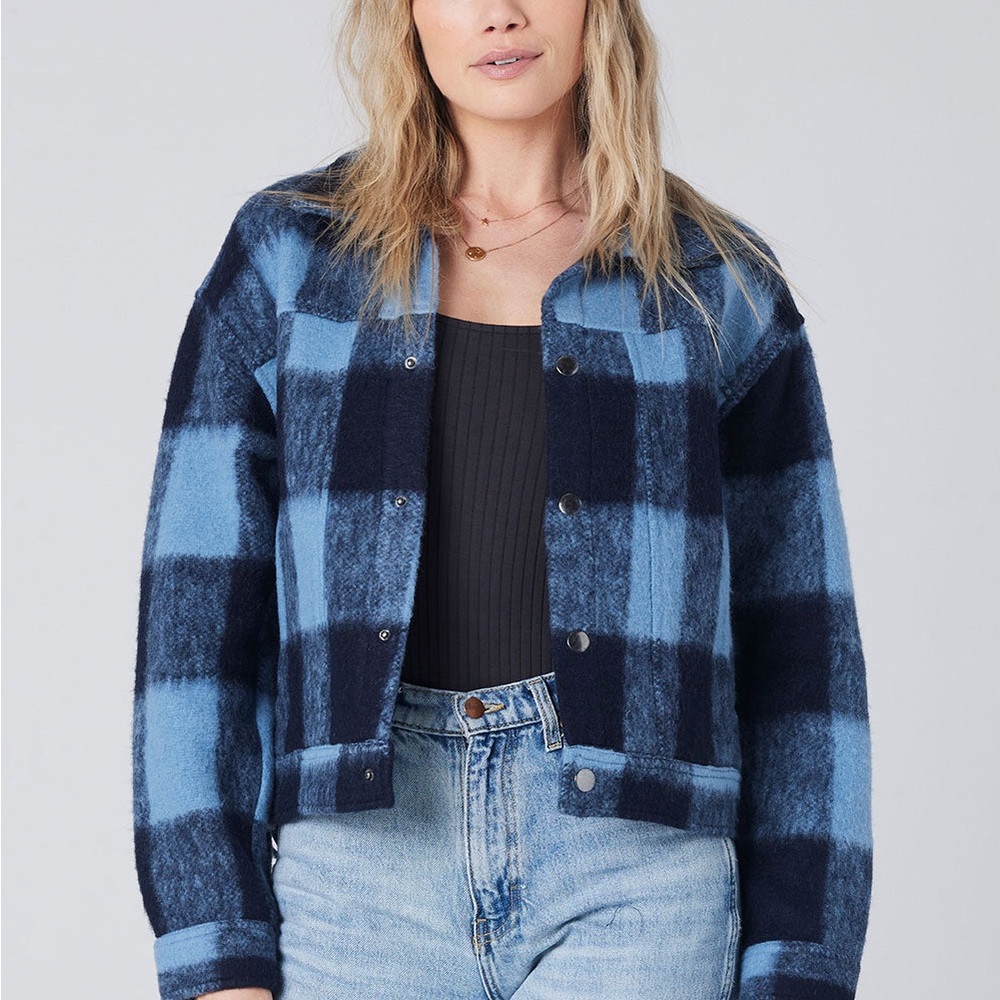 Saltwater Luxe Plaid Fringe Jacket